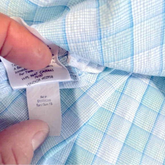 EDDIE BAUER S'less PLAID Performance Shirt' (Moisture Wicking/UV)- M, Turquoise - Picture 8 of 12